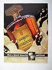 Amaretto di Saronno cream drink bottle art 1986 print Ad advertisement