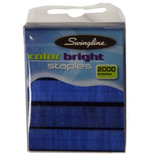 Swingline 1/4 Blue Color Bright Staples   2000 Per Box