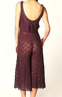 FREE PEOPLE 2P Weeping Willow Knit Dress JUMPER Wide Leg Pant Crop Top 