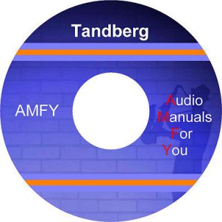 TANDBERG service manuals, owners manuals and schematics on dvd, all 