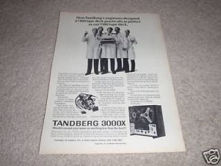 Tandberg 3000x Open Reel Deck Ad from 1971,specs