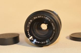Vivitar 35mm F/2.8 Lens For Minolta   camera lens w caps 12.8 WIDE 