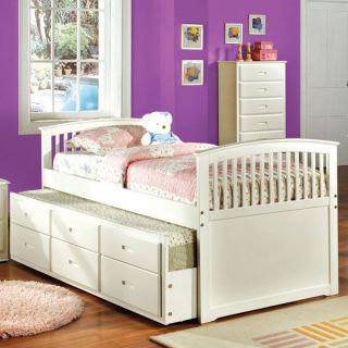 Solid Wood Bella Twin Size Captain Bed Frame with Trundle Set