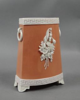 Antique Early 20th C American Belleek Porcelain 2 Color Greek Key 