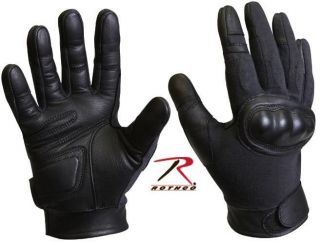 KEVLAR Tactical Combat Gloves Hard KNUCKLE Black Goatskin Leather Fire 
