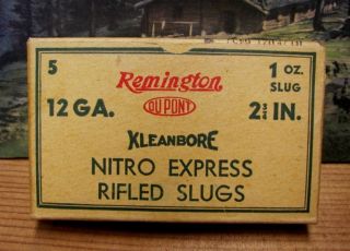 Vintage Remington Shot Gun Shells Slug Box Nitro Express