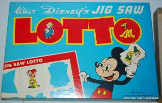   Walt Disneys Mickey Mouse JIG SAW Lotto Game 1940s Complete MINT