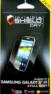 New Zagg Invisible Shield Dry Full Body Screen Protector for Samsung 