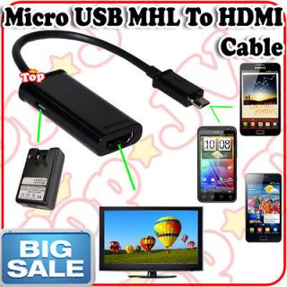 Micro USB MHL to HDMI HDTV Adapter Cable for Samsung Galaxy S2 II 