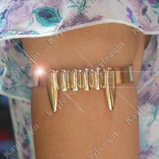   Gold Tooth Fang Vampire Arm Cuff Armlet Bracelet Bangle Anklet Punk