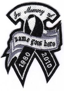 Custom Embroidered Name Tag Patches Biker Motorycle Memorial (B0002)