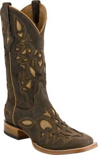 Lucchese Mens Genuine Rustic Calf Cowboy Western Boots Chocolate M4052 