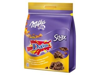 MILKA Daim Snax Cornflakes and Caramel Pieces Coated with Milk 