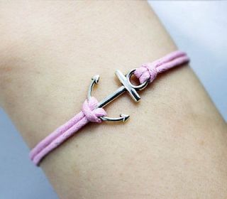 bracelets Retro silver anchor December pin rope bracelets