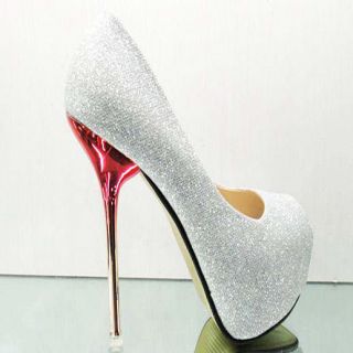   Super High Heel Platform Open Toe Women Evening Party Prom Shoes