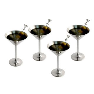   Steel Martini Glasses   Cocktail Cosmo Manhattan Glass   7 oz