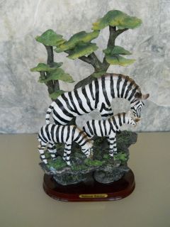 12 Vintage Goldenvale Collections Zebra Trio Statue Figurine Nice