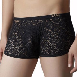 Mens Sexy Black Lace Underwear Boxer Shorts High Quality M L XL XXL 