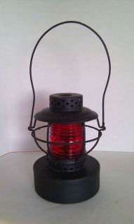 Vintage Handlan St. Louis USA Red Glass Railroad Lantern Light