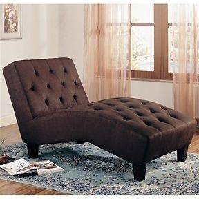   Button Tufted Microfiber Upholstered Chaise Lounge Chair  Furniture