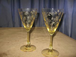 antique glassware yellow