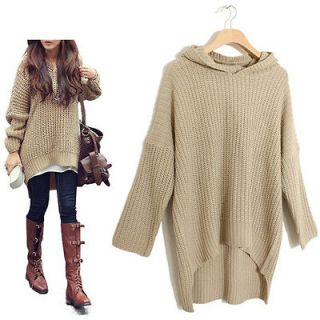   Korean Style Loose Sweater Long Irregular Hem Hoodies Outerwear