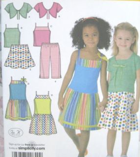 Childs Capri Pants Tiered Skirt Knit Shrug Pattern 4252
