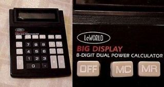   VERY Gently Used LeWorld Big Display 8 digit Dual Power Calculator