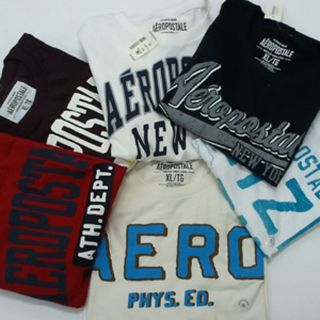   Mens Graphic T Shirt Lot of 5 A87 NY AERO Men Tee Distressed Shirts