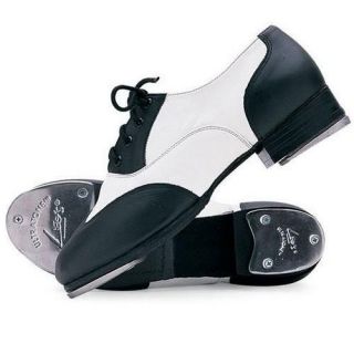 Leos 5029 Spectator tap dance shoes leather black white kids adult 