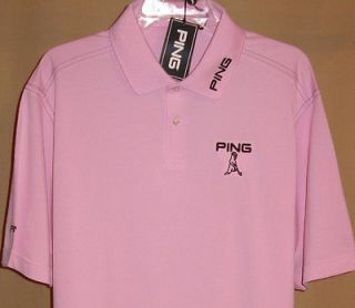 PING Tour Logo contrast stitching short sleeve polo Lg (Classic Pink)