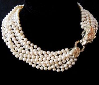   DONALD STANNARD COUTURE PEARL TORSADALE RUNWAY NECKLACE 9 STRANDS