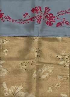 Tracy Porters Soft Shades of Brown with Blue Floral Hem Pillowcases