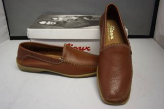 Womens Sioux Bonia Light Brown Leather Slip Ons