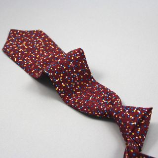   Paris Burgundy & Multi Color Polka Dot Confetti Mens Neck Tie NEW