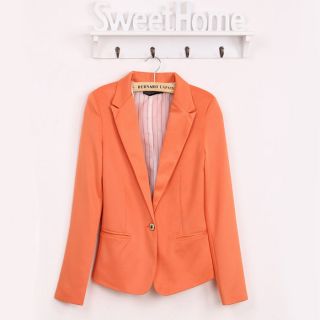   Candy Color Basic Slim Foldable Suit Jacket Blazer XS S M L 6 Colors