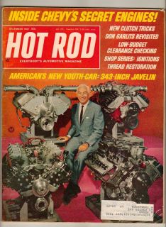 Hot Rod Dec 1967 Old Vintage Car Magazine Chevy Engine Javelin Garlits 