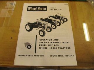 Wheel Horse 401 551 701 tractor Operator & Service Manual w/ Parts 
