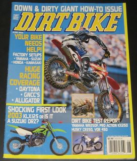 Dirt Bike Magazine June 2002 WR250F,KX​250,CR250,VOR 450