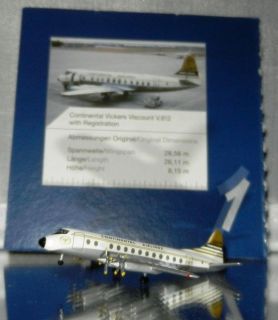   Limited Edition 1/500 Scale Continental Airlines Vickers Viscount Mt