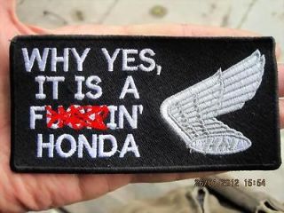 WHY YES, IT IS A F***IN HONDA PATCH FUNNY JDM CS 90 SS DAX MONKEY ST 