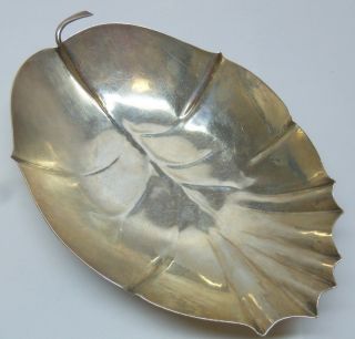 Allan Adler Vintage Sterling Silver Leaf Design Serving Dish Antique M 