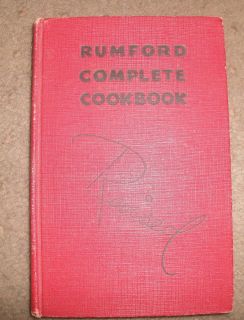   Revised Rumford Complete Cook Book by Lily Haxworth Wallace 1938 HB