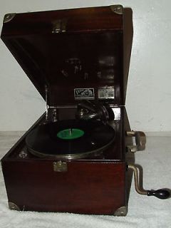 Antique 1924 Victor Victrola Mahogany Portable Phonograph Wind Up 