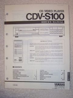 Yamaha Service Manual~CDV S100~CD/Video Player