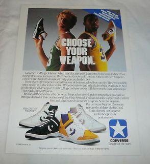 1986 Converse ad page ~ LARRY BIRD and MAGIC JOHNSON