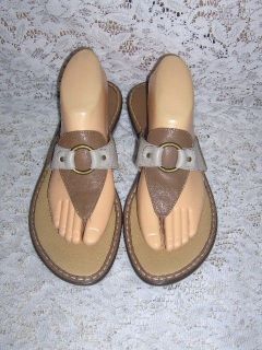 Womens Brown Leather BJORNDAL~Rivie​ra~ Thong Sandals Shoes Size 10