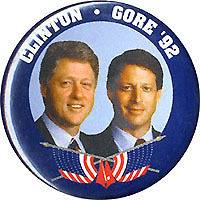 1992 Campaign Bill CLINTON   Al GORE 92 Jugate Button