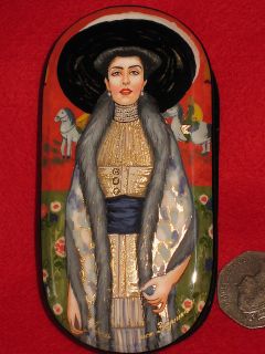   trinket repro LACQUER Box Klimt hand painted Adele Bloch Bauer II