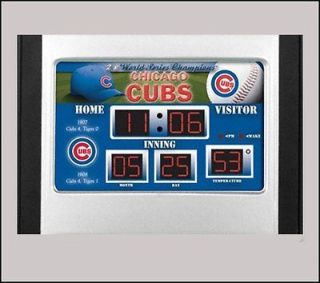 Chicago Cubs Digital Scoreboard Alarm Clock MLB Time,Temperature and 